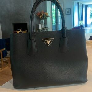 AUTHENTIC PRADA medium Saffiano leather double Prada bag